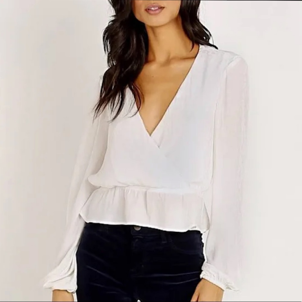 Show Me Your Mumu White Snow Leopard Blouse